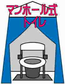 災害時の仮設のマンホールトイレ