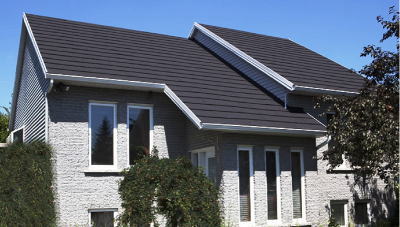 スカイメタルルーフの通販のウッド屋根の施工写真