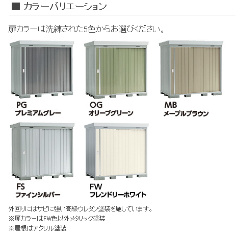 イナバ物置のナイソーのカラー