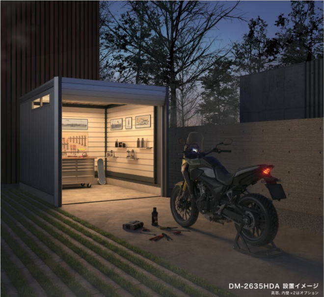 イナバ物置のバイク保管庫