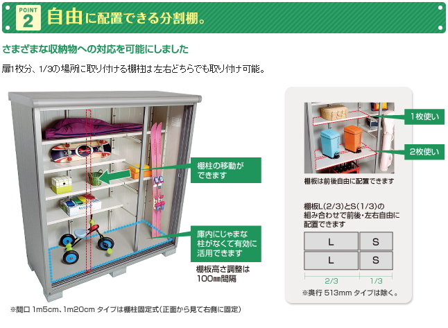 ヨドコウ物置のエスモの説明