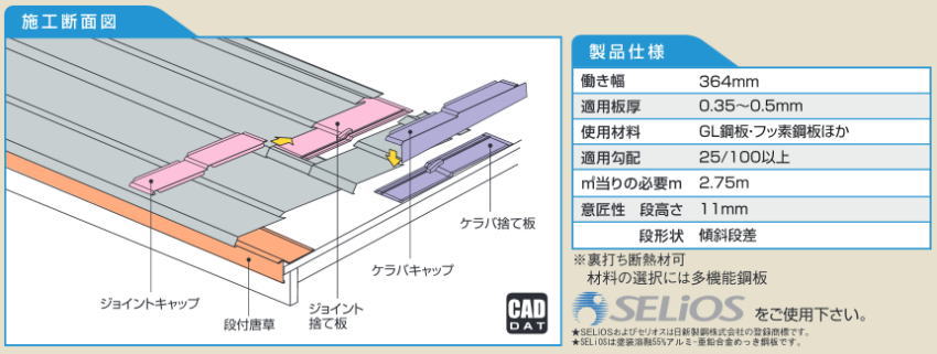 ゼットワイドルーフ364の施工図面